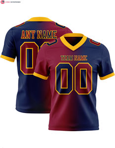 Maillot de football personnalisé marine Vintage USA Flag 100% polyester authentique dégradé forme carrée manches courtes motif solide - Product Image 5