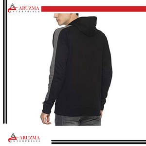 Sweat à capuche d'hiver lourd pour hommes avec logo personnalisé en tissu polaire doux à col montant et motif solide Produits populaires - Product Image 4