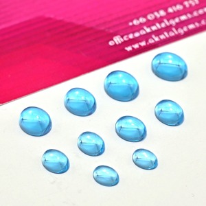 Topacio Natural Azul Cielo, Gemas de Nano Cristal, Corte Ovalado, Resistentes al Calor, Cabujones Sueltos de 5MM-12MM para la Fabricación de Joyas - Product Image 2