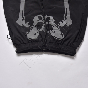 Pantalones unisex con estampado de esqueleto negro, cintura con cordón, puños elásticos, ropa informal para adultos - Product Image 3