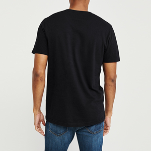 Haute qualité 100% coton hommes col en V t-shirts sur mesure uni grande taille à manches courtes respirant solide motif t-shirt pour homme - Product Image 2