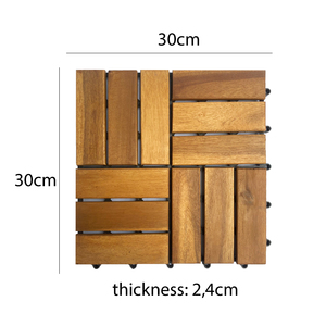 Baldosas de Madera de Acacia de Vietnam, Antideslizantes, Encajables, Impermeables, para Patio Exterior - Product Image 5