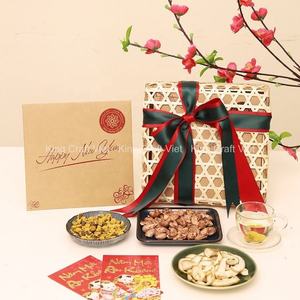 Caja de mooncake de bambú natural 100% hecha a mano, cesta de regalo de ratán de calidad, venta al por mayor - Product Image 4