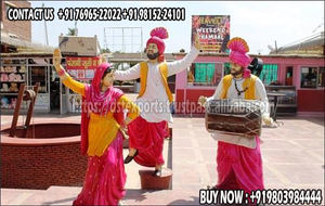 ธีม punjabi bhangra รูปปั้นไฟเบอร์หลากสีธีม punjabi รูปปั้นไฟเบอร์ตกแต่งงานแต่งงานรูปปั้น gidha bhangra USA - Product Image 2
