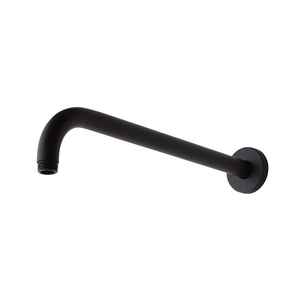 Bras de douche incurvé noir mat avec fixation pour pomme de douche, pour vos tringles à rideaux - Product Image 1