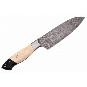 มีดทำครัวเหล็กดามัสกัสพร้อมเขากวางกระดูกวัวอูฐ - Product Image 3