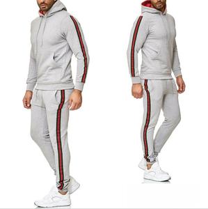 Chándal de algodón 100% de alta calidad, conjunto de pantalones de chándal y Sudadera con capucha de gran tamaño para hombre, chándales holgados personalizados para hombre - Product Image 6