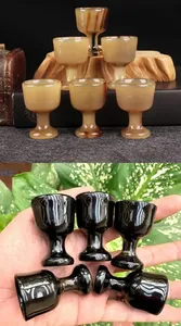 Vaso de chupito de cuerno de búfalo para hombres, para configuraciones de bar robustas, vaso de chupito de cuerno con estrías naturales y mezclas de colores a precio económico - Product Image 6