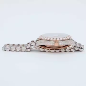41MM Luxe Glacé Style Hip Hop Mouvement Automatique Fait à la Main en Acier Inoxydable VVS Moissanite Diamant Montre - Product Image 4