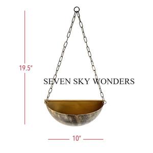 Metal <b>Hanging</b> <b>Planter</b> Gold Metal <b>Planter</b> Modern <b>Hanging</b> <b>Planters</b> for <b>Indoor</b> Home Decoration <b>Hanging</b> Flower Pot Balcony Decor - Product Image 4