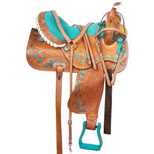 Meilleure vente de selle western anglaise de qualité supérieure avec logo personnalisé en cuir respirant pour les courses de chevaux et le dressage - Product Image 3