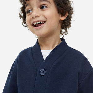 เสื้อสเวตเตอร์ผ้าฝ้ายออร์แกนิคสำหรับเด็กสำหรับฤดูหนาวเสื้อผ้าคริสต์มาสแบบสวมหัวแขนยาวสีทึบ - Product Image 2