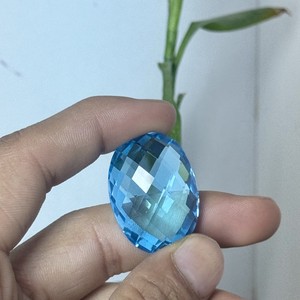 Briolette พลอยธรรมชาติสวิสสีฟ้าบุษราคัมตัดหลวมสำหรับเครื่องประดับทำทุกขนาด - Product Image 2