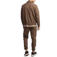 Conjunto de Traje Deportivo Premium con Logotipo Personalizado, Chaqueta y Pantalón de Poliéster/Algodón Elástico en Cuatro Direcciones, Estampado de Camuflaje/Leopardo, Cierre de Cremallera, Corte Regular
