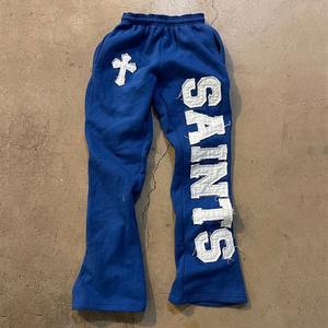 Pantalones Deportivos Personalizados de Alta Calidad, 100% Algodón, con Apliques Bordados, Cordón Ajustable, Lavado Ácido, Estilo Acampanado - Product Image 2