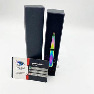 ERT-Rainbow-Pince à sourcils en acier inoxydable avec logo personnalisé, outil de beauté à pointe carrée, volume russe, extension de cils, LUCKY LASH - Product Image 6