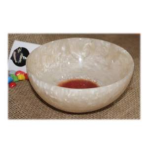 Tazón de resina para servir comida, diseño de Cristal brillante, Color rosa, forma redonda, Mini tazón de diseñador - Product Image 1