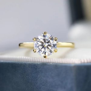 แหวนหมั้นเพทาย925แหวนเงินมินิมอลสำหรับผู้หญิงแหวนแต่งงานดีไซน์คลาสสิกส่งตรงจากโรงงาน - Product Image 1