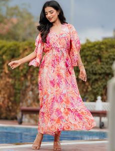 Nouvelles robes de dames de mode Impression décontractée et style doux lavable - Product Image 4