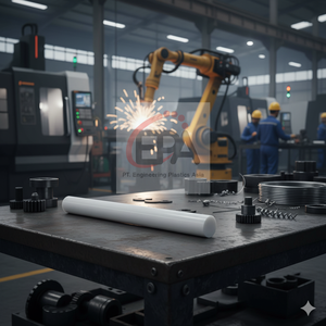 Conception HDPE blanc tige 55mm x 1m construit pour résister à l'usure, à l'humidité et à la corrosion en maintenant son intégrité même en cas d'utilisation intensive - Product Image 1