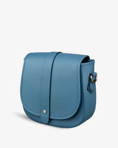 Sac à bandoulière vintage en cuir grainé bleu sarcelle résistant à l'eau pour femme, sac fourre-tout souple et décontracté avec fermeture éclair pour le travail - Product Image 1