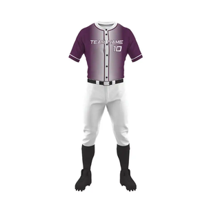 Ensemble d'uniformes de baseball et softball en polyester pour hommes, maillot et pantalon à manches courtes avec boutons, vêtements de sport d'équipe - Product Image 3