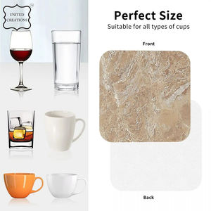 Classic Style Marble Cup <b>Coaster</b> Set Best Quality <b>Ceramic</b> with Natural India Marble Latest Design Mats & Pads - Product Image 4