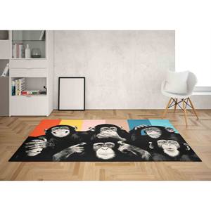 <b>Abstract</b> Monkey Wise Monkeys Printed Rug - Trendy <b>Animal</b> <b>Art</b>,Chenille Rug - Product Image 3