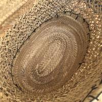 Sac de plage marocain en paille fait main sur mesure avec poignées en cuir véritable, panier bohème à pompons, vente en gros OEM