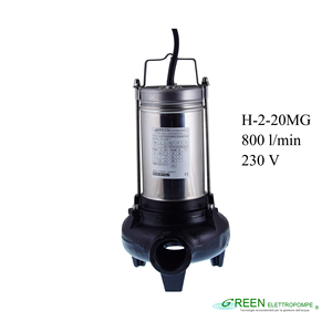 Pompe submersible à vortex en fonte d'acier inoxydable de qualité italienne supérieure pour le traitement des eaux usées et des eaux boueuses, série H-2-20MG, basse pression - Product Image 1