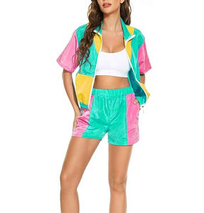 Conjunto de Pantalones Cortos Cortavientos para Mujer 2026, Conjunto de Dos Piezas de Nailon con Media Cremallera, a la Moda, con Logotipo Personalizado, Tallas Grandes - Product Image 5