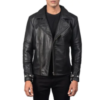 Veste en cuir Avirex édition limitée pour hommes |   Style moto classique d'hiver |   Stand Front |   Étanche, écologique, OEM