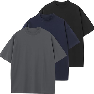 Camiseta pesada de gran tamaño de algodón 100% de alta calidad, camiseta pesada con estampado personalizado, camiseta lisa en blanco para hombre - Product Image 1
