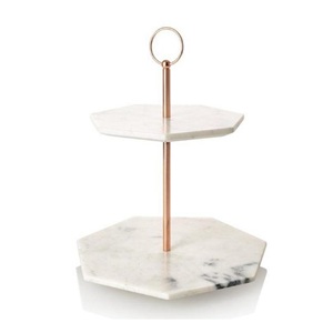 Elegant Marble <b>Cupcake</b> Display Tray High-Demand Durable Metal Dessert <b>Stand</b> for Snacks Fruit Wood Plate Type Server for Parties - Product Image 4