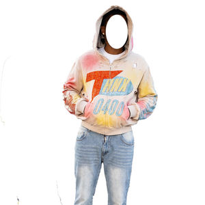 Sweat-shirt d'hiver personnalisé tendance à bas prix, imprimé DTG délavé au soleil, 400 GSM, strass, poids lourd, sweat-shirt pour hommes - Product Image 3