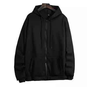 Coupe ample hommes fermeture éclair sweat capuche pull pull polaire pull hauts pour hommes Gym entraînement porter surdimensionné à capuche mâle - Product Image 4