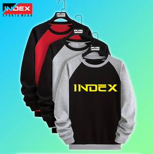 Sudadera de Cuello Redondo para Hombre, Corte Regular, Tejida, Color Sólido, Informal, para Otoño - Product Image 3