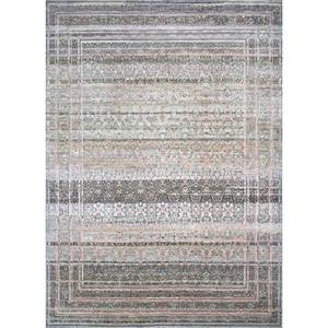 Tapis en laine afghane noué à la main Viscaya Blue, 10 mm d'épaisseur, motif médaillon abstrait rectangulaire pour la maison, le couloir, le salon - ENM-8008 (Cs-02) - Product Image 1