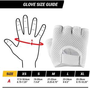 Guantes de Ciclismo de Medio Dedo con Palma Acolchada de Cuero, para Levantamiento de Pesas, Entrenamiento, Fisicoculturismo, Antideslizantes, con Muñequera Ajustable - Product Image 3