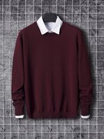 Pull en laine mélangée à rayures imprimées Suprex Enterprises 2026, respirant, à séchage rapide, tricoté ouvert, manches longues, col rond, hiver, pour homme