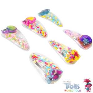 Venta al por Mayor de Accesorios para el Cabello de Trolls World, 6 Piezas de Pinzas para el Cabello con Personajes Favoritos de las Niñas, Pinzas para el Cabello con Confeti Mágico - Product Image 1