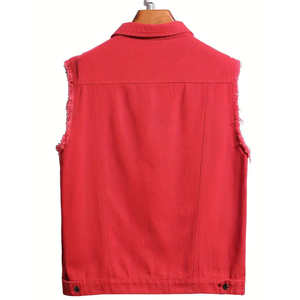 Respirant meilleure vente pas cher prix Offre Spéciale usine fabriqué hommes Denim gilet avec poches avant à vendre hommes sans manches - Product Image 3