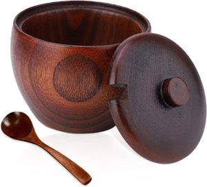 Récipient alimentaire en bois poli de qualité supérieure avec couvercle rabattable passe au lave-vaisselle et grande capacité pour le restaurant à domicile et les voyages - Product Image 4