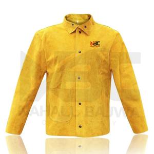Chaqueta de soldadura de cuero dividido de nuevo diseño, chaqueta de trabajo de cuero de vaca con características protectoras ignífugas anticorte - Product Image 1