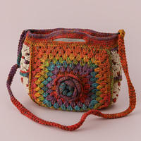 Bolso de Mano para Mujer, Otoño Invierno, Hecho a Mano con Hilo, Mochila de Ganchillo, Tejido de Lana, Maillard, Bolso Cruzado de Doble Asa