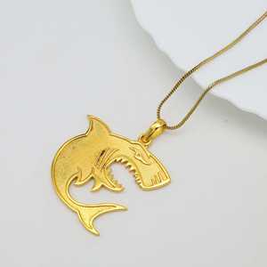 European and American Fashion <b>Men</b> <b>Necklaces</b> 18k Gold Plated Pendants Women's Jewelry Punk Gothic <b>Necklace</b> Popular Shark <b>Necklace</b> - Product Image 3