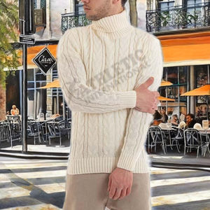 Suéteres de Punto Personalizados con Logotipo OEM para Hombre, Cuello Redondo, Cárdigan de Lana de Algodón para Invierno, Transpirable, de Secado Rápido, Antiarrugas, con Forro de Lana - Product Image 1