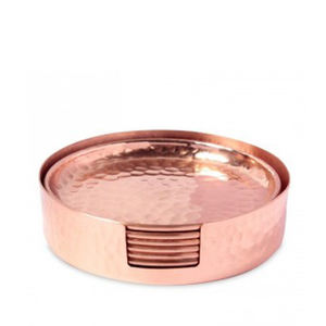 Stainless Steel Cooper Plated Round <b>Coaster</b> <b>Set</b> <b>of</b> <b>6</b>, Drink <b>Coasters</b> for Coffee <b>Table</b>, <b>Table</b> Protection Drink <b>Coasters</b> - Product Image 3