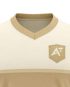 Camiseta Deportiva Personalizada para Hombre, Cuello en V, Color Beige, Poliéster Estampado, Secado Rápido, Transpirable, Jersey Atlético, Logotipo Personalizado, Fabricante OEM - Product Image 5