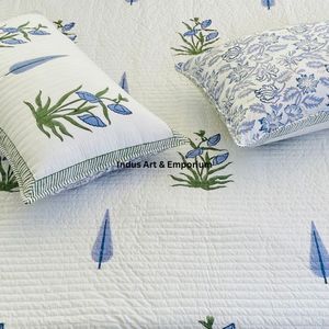 Wholesale Eco-Friendly <b>Knitted</b> Hand Block Printed 100% Cotton Quilted All-Season Classic Bedspreads & Bedcover - Product Image 2